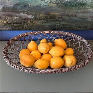 Elegant Silver Metal Woven Basket